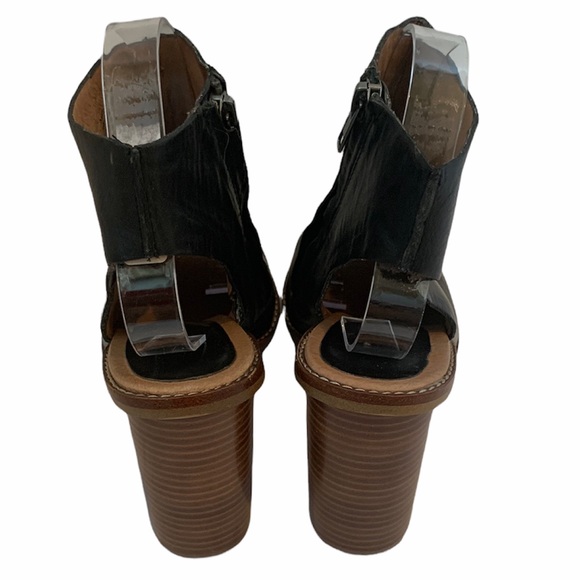 Madewell Peep Toe Chunky Heel Bootie Black Leather Boho Summer Outer Banks Sz 10 - Picture 6 of 9